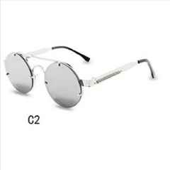 Round Steampunk Metal Sunglasses
