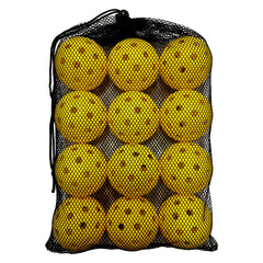 12 Assorted Colors Plastic Pickleball Balls w Net Bag