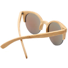 Half-Frame Bamboo Sunglasses