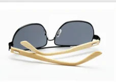 Wooden+Metal Pilot Sunglasses