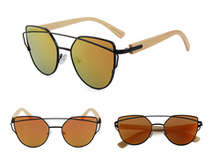 Cat's Eye Sunglasses w Bamboo Temples