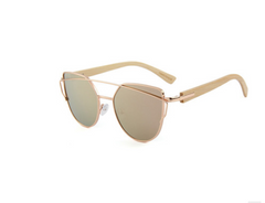 Cat's Eye Sunglasses w Bamboo Temples