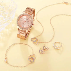 6-Piece Rose Gold Luxury Watch Set