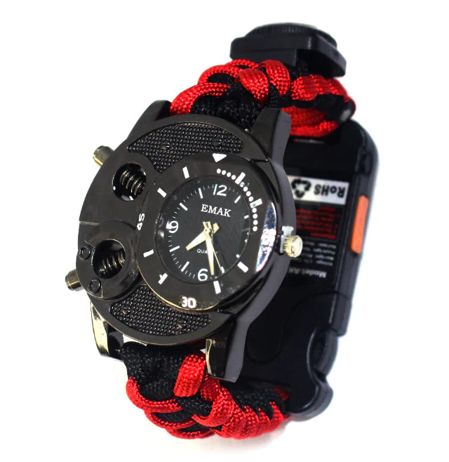 Nylon Paracord Survival Watch w Compass