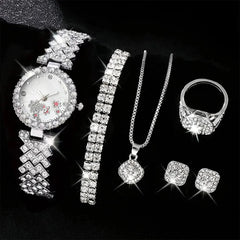 Women's Luxury Rhinestone Quartz Watch Set