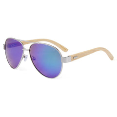 Unisex Bamboo Pilot Sunglasses