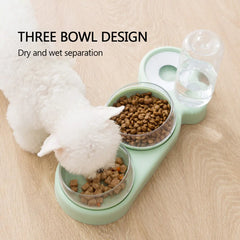 Triple Bowl Food & Water Feeder