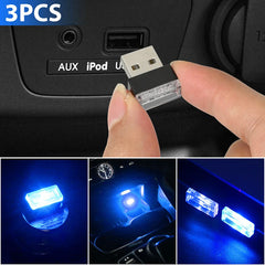 3x Mini Blue LED USB Ambient Lamp Accessories