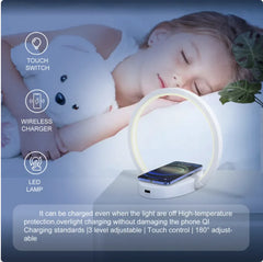 Bluetooth Speaker Night Light w 10W Wireless Charger & Phone Holder