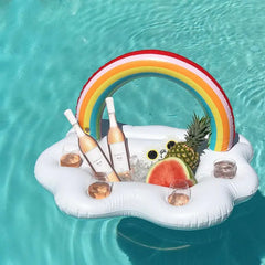 Inflatable Rainbow Cloud Pool Cup Holder