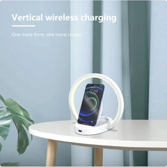 Bluetooth Speaker Night Light w 10W Wireless Charger & Phone Holder