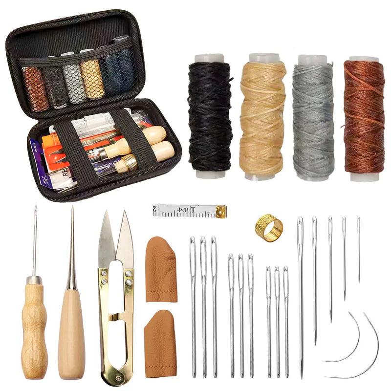 DIY Leather Sewing Tools Set w Needle & Thread