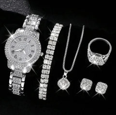 Women's Luxury Rhinestone Quartz Watch Set