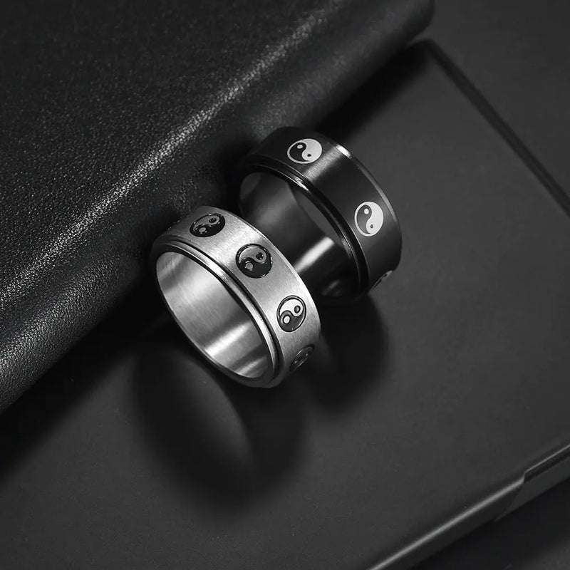 Stainless Steel Unisex Turning Decompression Gossip Ring