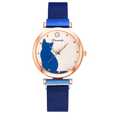 Fashionable Feline Watch Set for Women