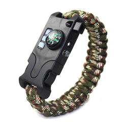 Rechargeable LED SOS Survival Bracelet w Compass