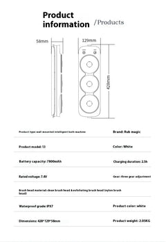 Electric Wall-Mounted Shower Body Brush