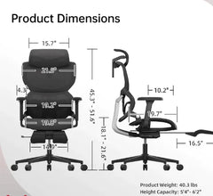 Ergonomic Office Chair w Footrest