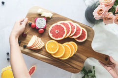 Acacia Wood Cutting Board w Handle & Serving Tray