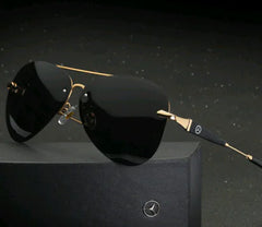 Classic Men's Metal Polarized Sunglasses w Retro Frame
