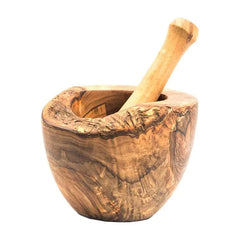 Olive Wood Rustic Mortar & Pestle