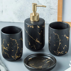 Nordic Luxury Marble Ceramic Bathroom Set