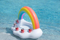 Inflatable Rainbow Cloud Pool Cup Holder