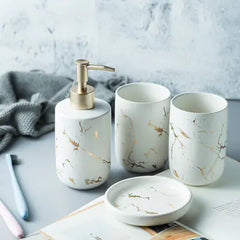 Nordic Luxury Marble Ceramic Bathroom Set