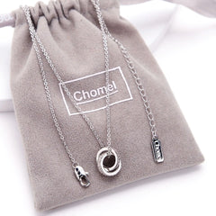 Chomel S925 Silver Double Ring Necklace
