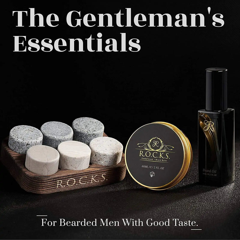 Whiskey Stones & Grooming Kit Gift Set