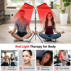 Dual-Head Tripod Red Light Therapy Lamp