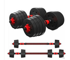 Rubberized Combo Dumbbell+Kettlebell+Removable Barbell