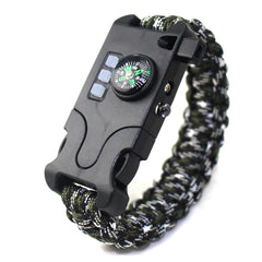 Rechargeable LED SOS Survival Bracelet w Compass