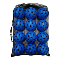 12 Assorted Colors Plastic Pickleball Balls w Net Bag