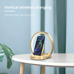 Bluetooth Speaker Night Light w 10W Wireless Charger & Phone Holder