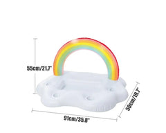Inflatable Rainbow Cloud Pool Cup Holder