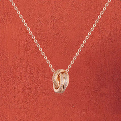 Chomel S925 Silver Double Ring Necklace