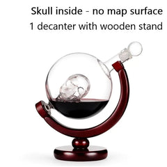 Whiskey Decanter Globe Glass Set